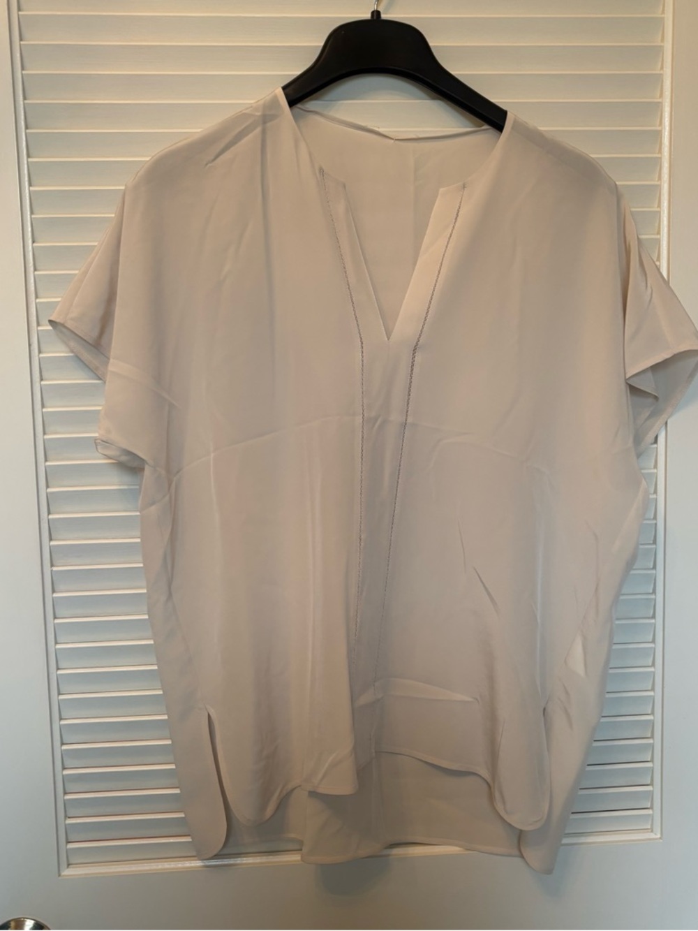 Vince cream silk v-neck top